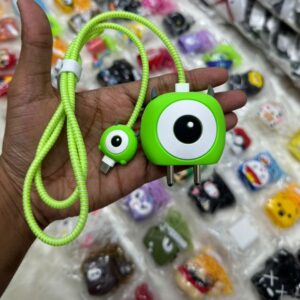 3D Cute Pattern Cable Protector for iPhone 18W & 20W Chargers. Durable wire saver and protective sleeve for full cable protection.