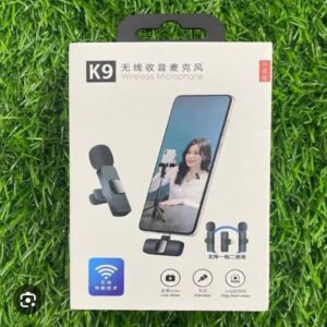 K9 Dual Wireless Collar Microphone for iPhone, iPad, and Mac Lightning Devices. Features plug-and-play functionality with on-recording mobile charging. No app or Bluetooth required.