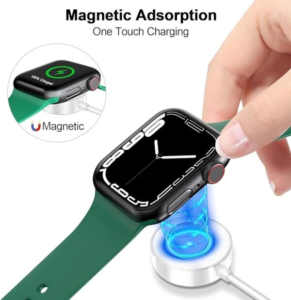 Magnetic USB-C Charger Cable for iOS Watches, Compatible with iWatch Series Ultra/2, 10, 9, 8, 7, 6, 5, 4, 3, 2, 1, SE/2. Wireless Magnetic Charging Cord (3.3ft/1m) - White - Image 4