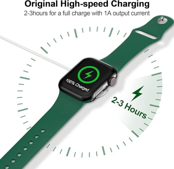 Magnetic USB-C Charger Cable for iOS Watches, Compatible with iWatch Series Ultra/2, 10, 9, 8, 7, 6, 5, 4, 3, 2, 1, SE/2. Wireless Magnetic Charging Cord (3.3ft/1m) - White - Image 8